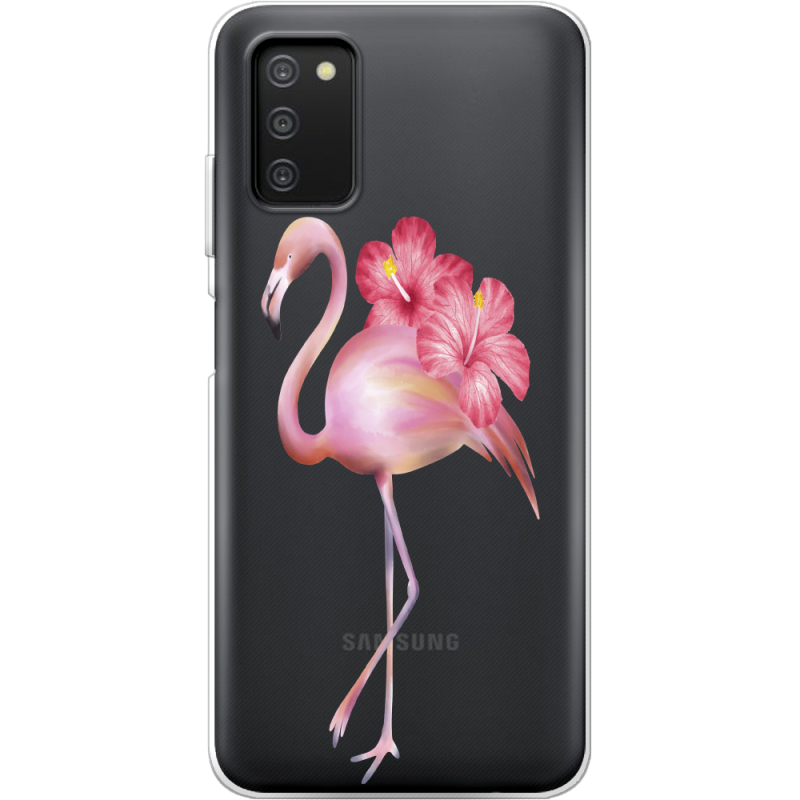 Прозрачный чехол BoxFace Samsung Galaxy A03s (A037) Floral Flamingo