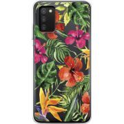 Прозрачный чехол BoxFace Samsung Galaxy A03s (A037) Tropical Flowers