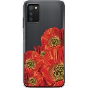 Прозрачный чехол BoxFace Samsung Galaxy A03s (A037) Red Poppies