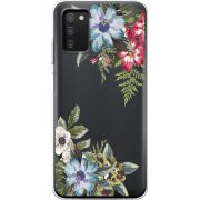 Прозрачный чехол BoxFace Samsung Galaxy A03s (A037) Floral