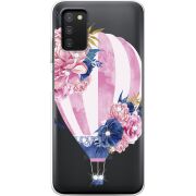 Чехол со стразами BoxFace Samsung Galaxy A03s (A037) Pink Air Baloon