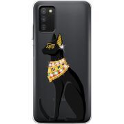 Чехол со стразами BoxFace Samsung Galaxy A03s (A037) Egipet Cat