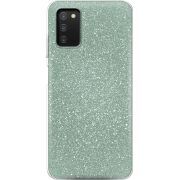 Чехол с блёстками BoxFace Samsung Galaxy A03s (A037) Зеленый