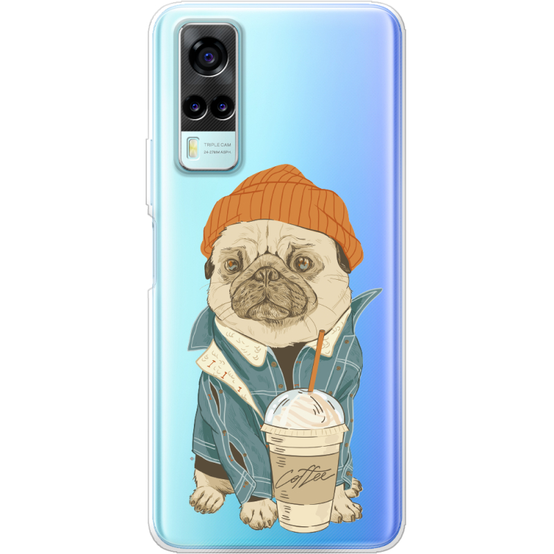 Прозрачный чехол BoxFace Vivo Y31 Dog Coffeeman