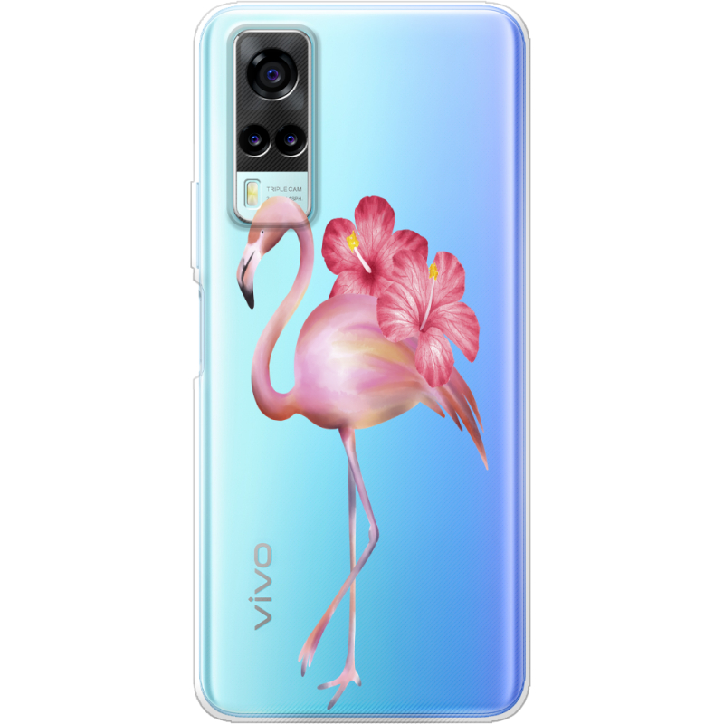 Прозрачный чехол BoxFace Vivo Y31 Floral Flamingo