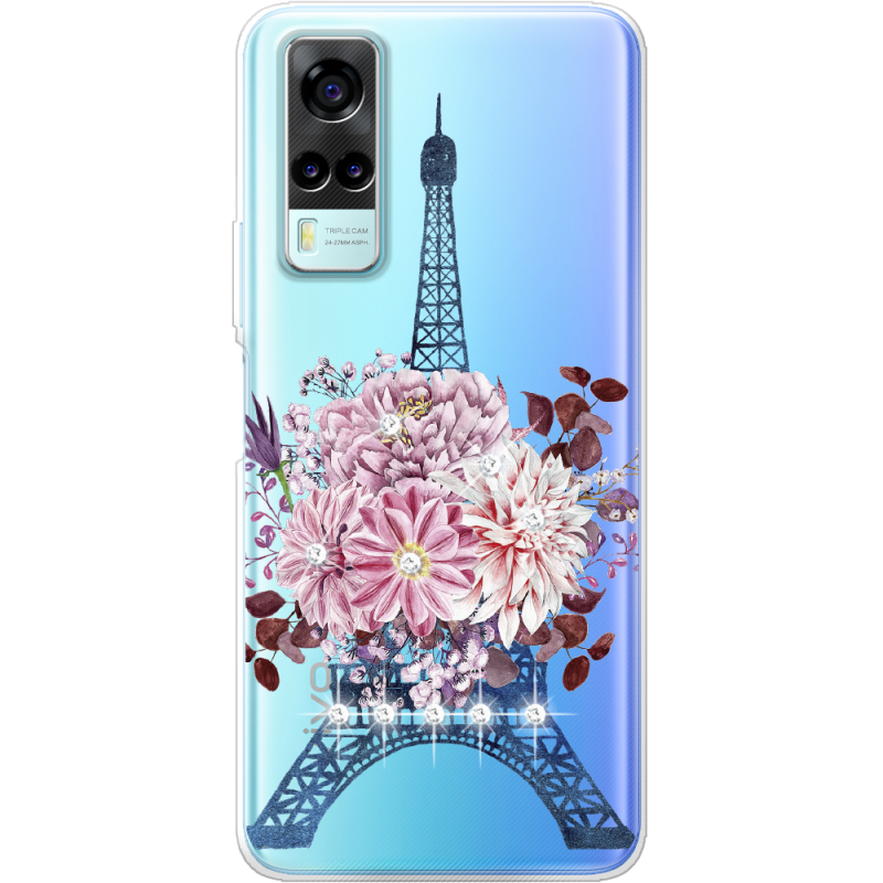 Чехол со стразами Vivo Y31 Eiffel Tower