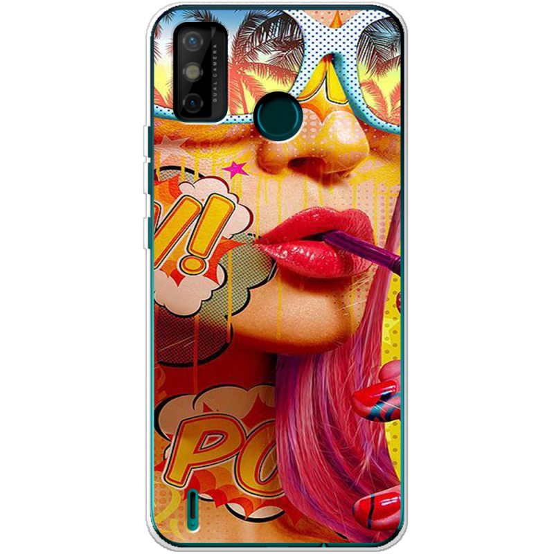 Чехол BoxFace Tecno Spark 6 Go Yellow Girl Pop Art