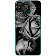 Чехол BoxFace Tecno Spark 6 Go Black and White Roses