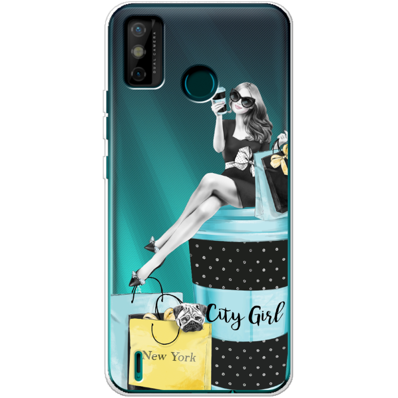 Прозрачный чехол BoxFace Tecno Spark 6 Go City Girl