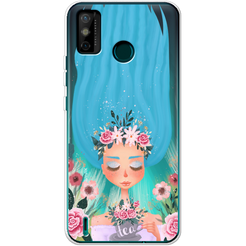 Прозрачный чехол BoxFace Tecno Spark 6 Go Blue Hair