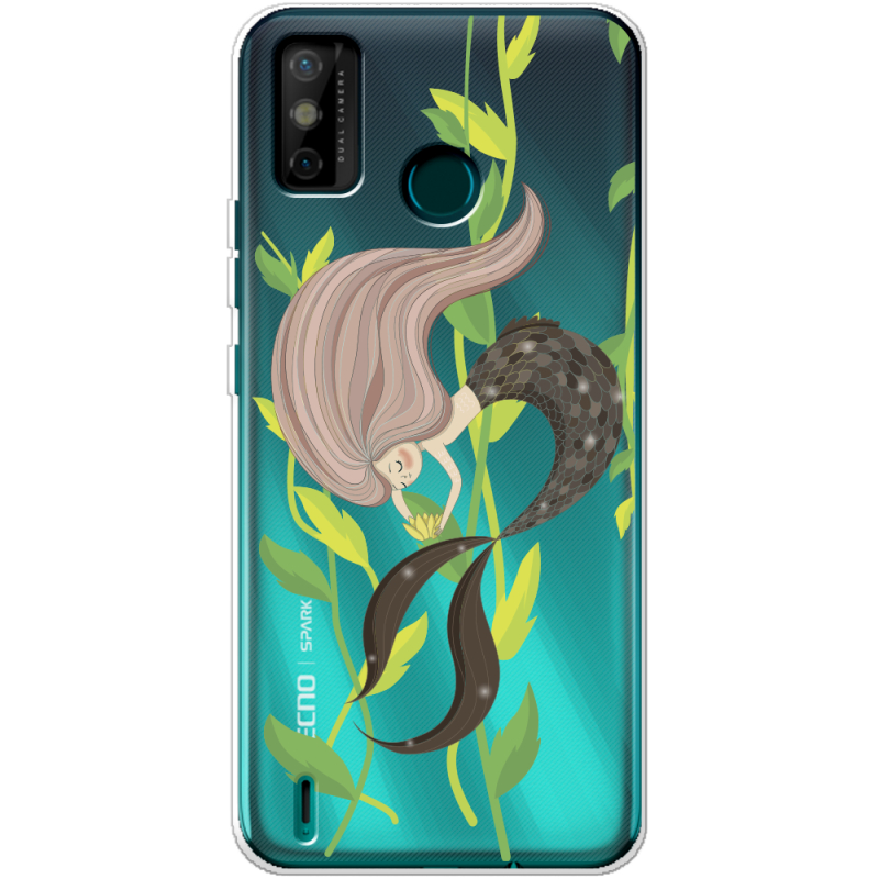 Прозрачный чехол BoxFace Tecno Spark 6 Go Cute Mermaid