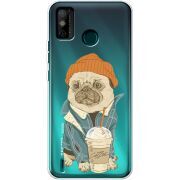 Прозрачный чехол BoxFace Tecno Spark 6 Go Dog Coffeeman