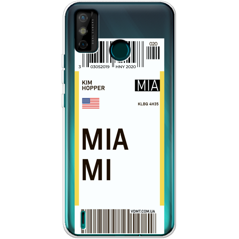 Прозрачный чехол BoxFace Tecno Spark 6 Go Ticket Miami