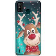 Прозрачный чехол BoxFace Tecno Spark 6 Go Winter Deer