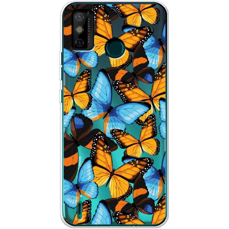 Прозрачный чехол BoxFace Tecno Spark 6 Go Butterfly Morpho