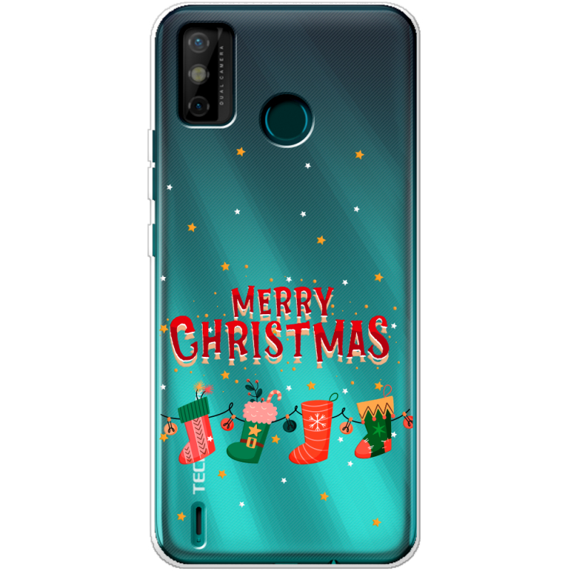 Прозрачный чехол BoxFace Tecno Spark 6 Go Merry Christmas