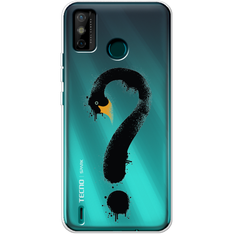 Прозрачный чехол BoxFace Tecno Spark 6 Go Swan question