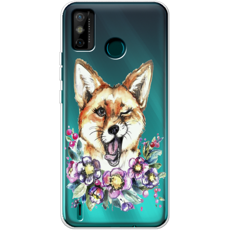 Прозрачный чехол BoxFace Tecno Spark 6 Go Winking Fox