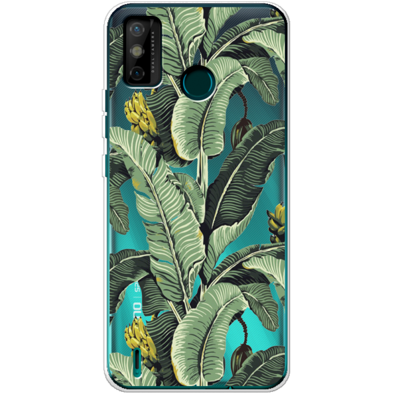 Прозрачный чехол BoxFace Tecno Spark 6 Go Banana Leaves