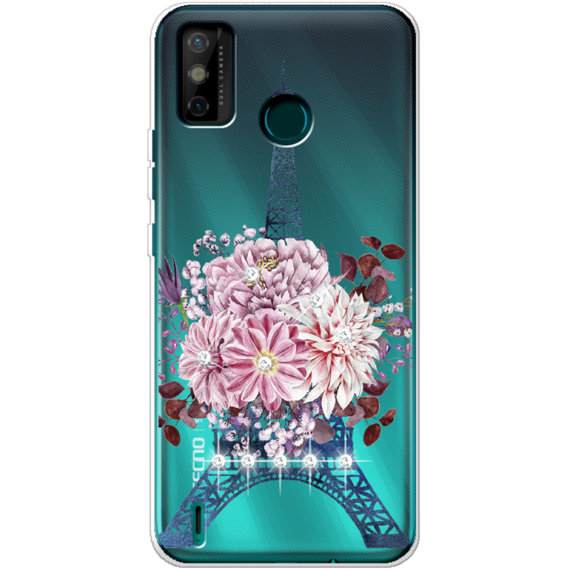 Чехол со стразами BoxFace Tecno Spark 6 Go Eiffel Tower