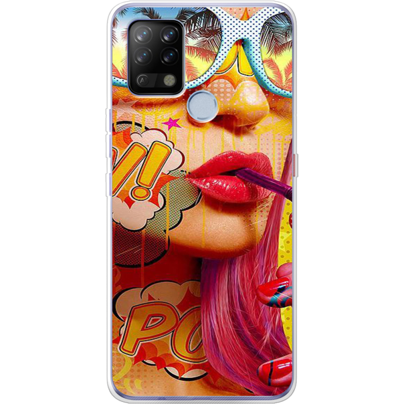 Чехол BoxFace Tecno POVA Yellow Girl Pop Art