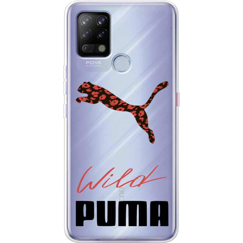 Прозрачный чехол BoxFace Tecno POVA Wild Cat