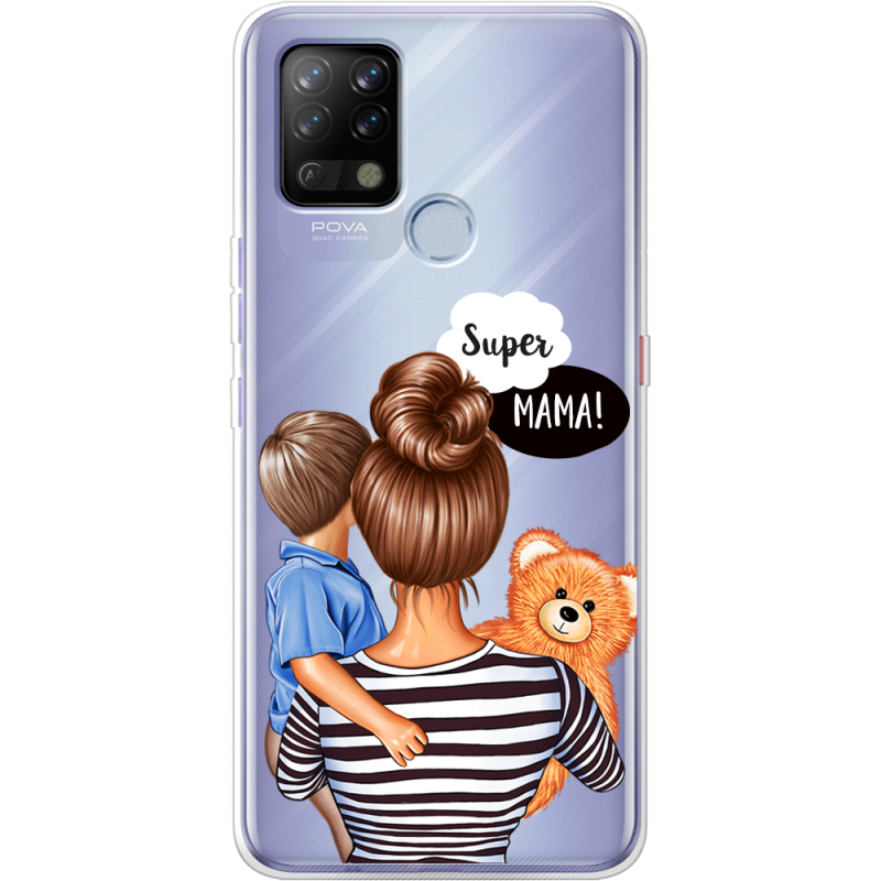 Прозрачный чехол BoxFace Tecno POVA Super Mama and Son