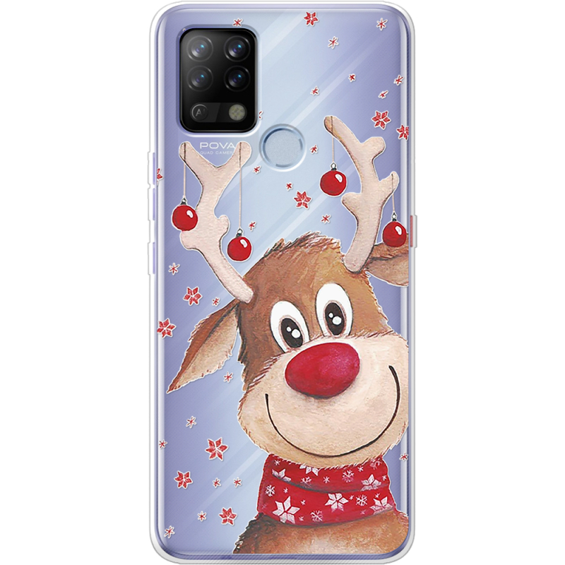 Прозрачный чехол BoxFace Tecno POVA Winter Deer