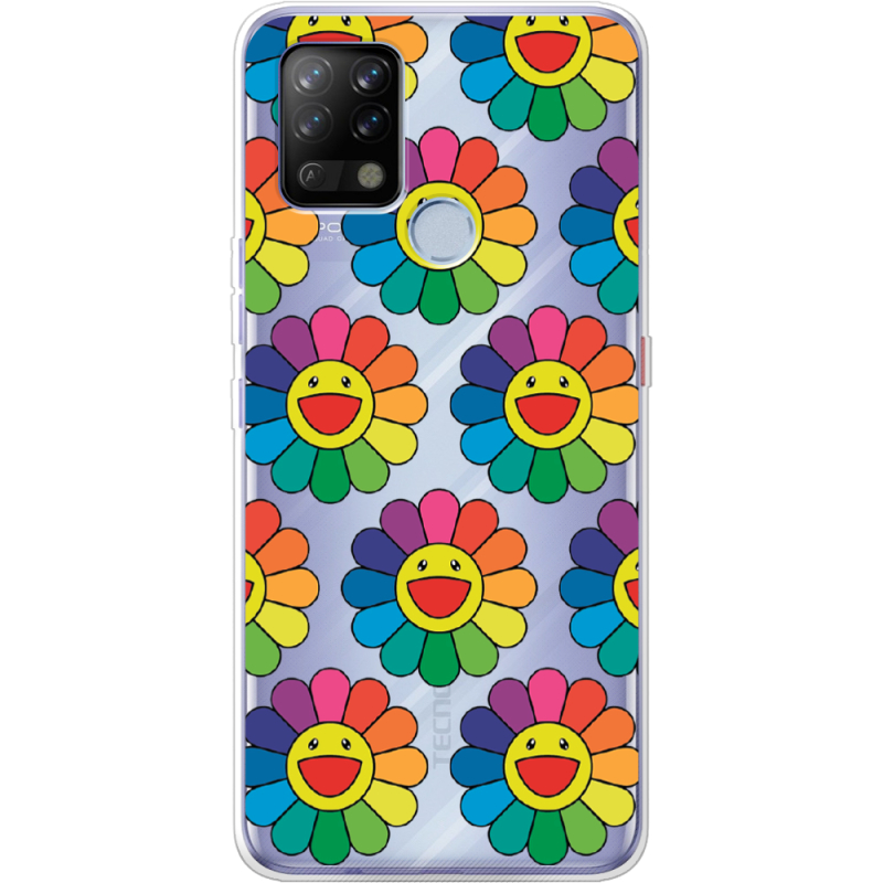 Прозрачный чехол BoxFace Tecno POVA Hippie Flowers