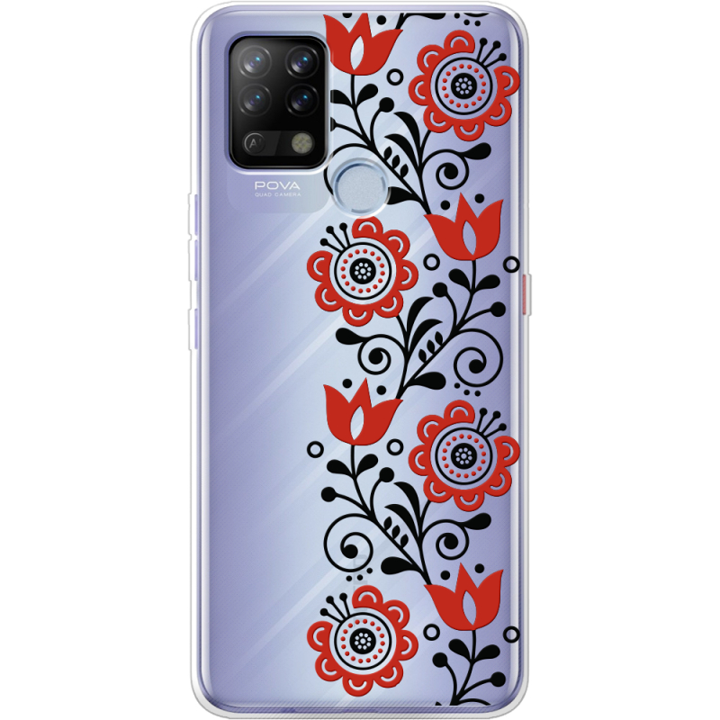 Прозрачный чехол BoxFace Tecno POVA Ethno Ornament