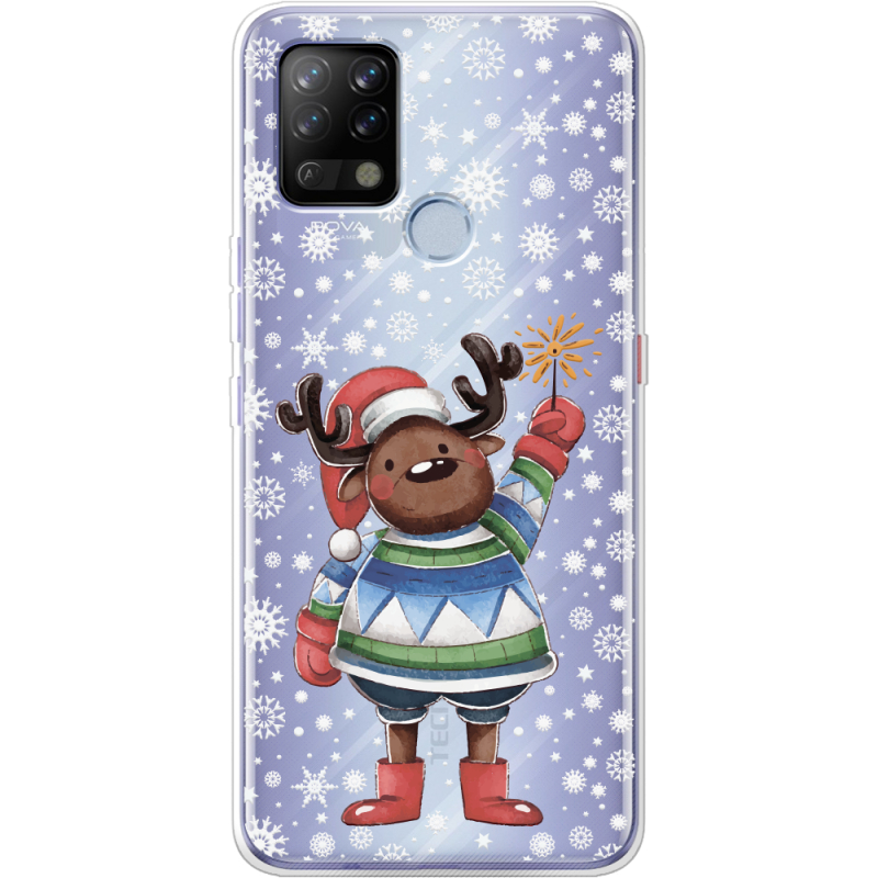 Прозрачный чехол BoxFace Tecno POVA Christmas Deer with Snow