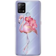 Прозрачный чехол BoxFace Tecno POVA Floral Flamingo
