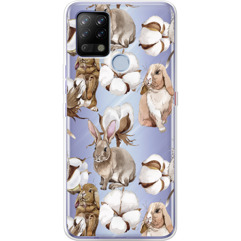 Прозрачный чехол BoxFace Tecno POVA Cotton and Rabbits