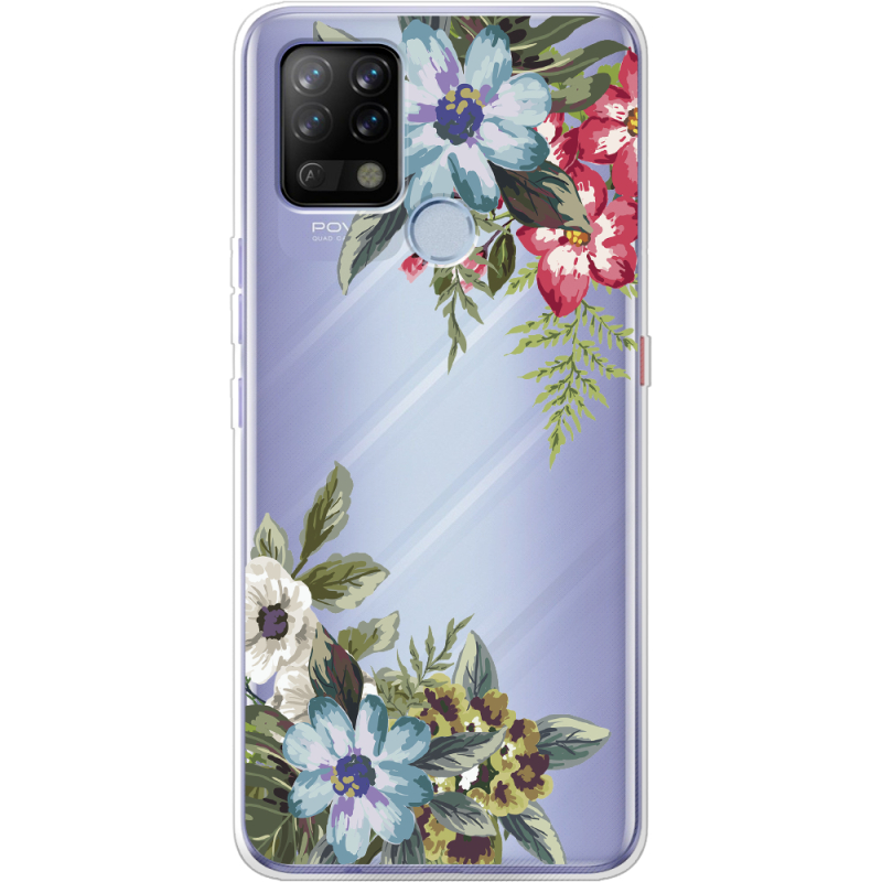 Прозрачный чехол BoxFace Tecno POVA Floral