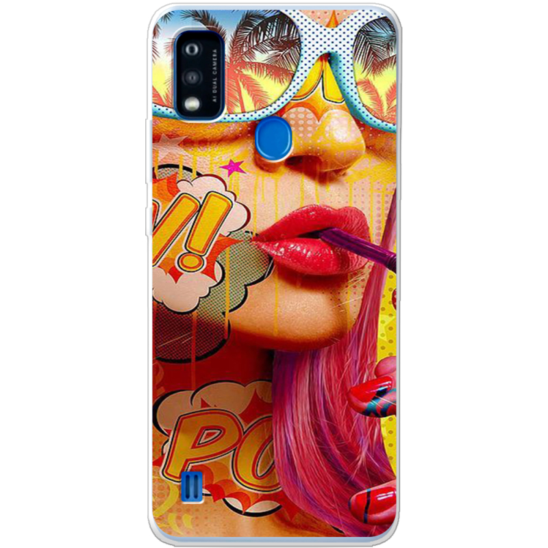 Чехол BoxFace ZTE Blade A51 Yellow Girl Pop Art