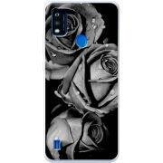 Чехол BoxFace ZTE Blade A51 Black and White Roses