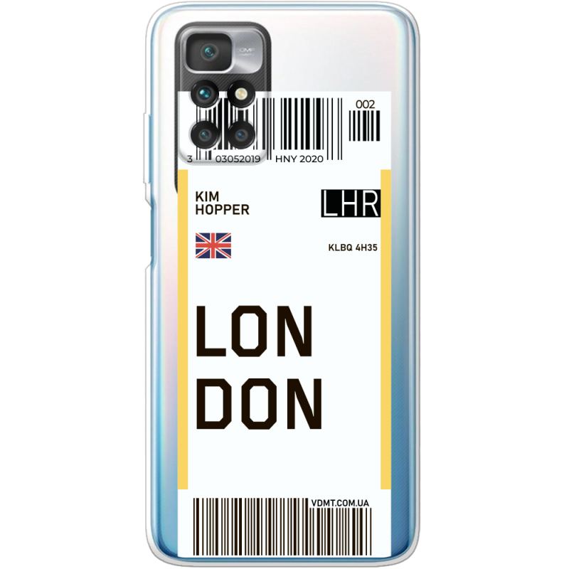 Прозрачный чехол BoxFace Xiaomi Redmi 10 Ticket London