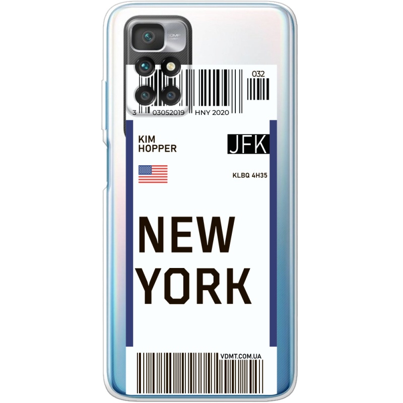 Прозрачный чехол BoxFace Xiaomi Redmi 10 Ticket New York