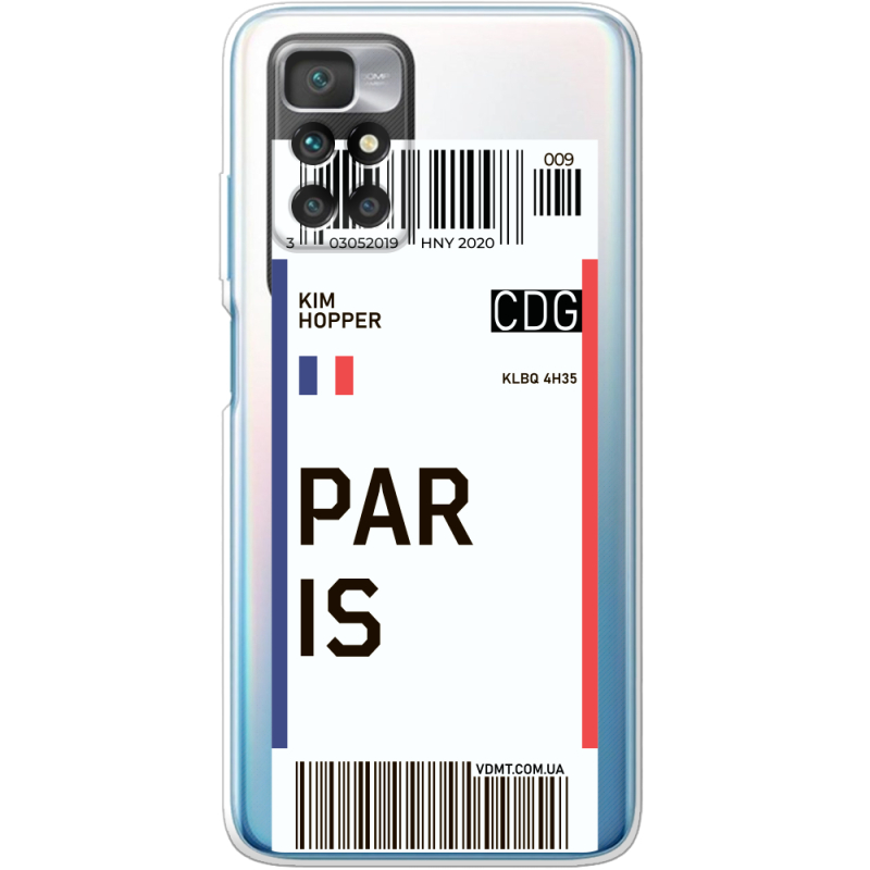 Прозрачный чехол BoxFace Xiaomi Redmi 10 Ticket Paris