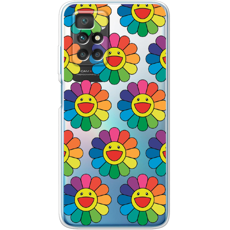 Прозрачный чехол BoxFace Xiaomi Redmi 10 Hippie Flowers