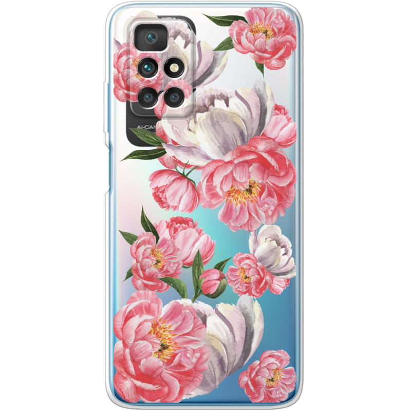 Прозрачный чехол BoxFace Xiaomi Redmi 10 Peony Watercolor Style