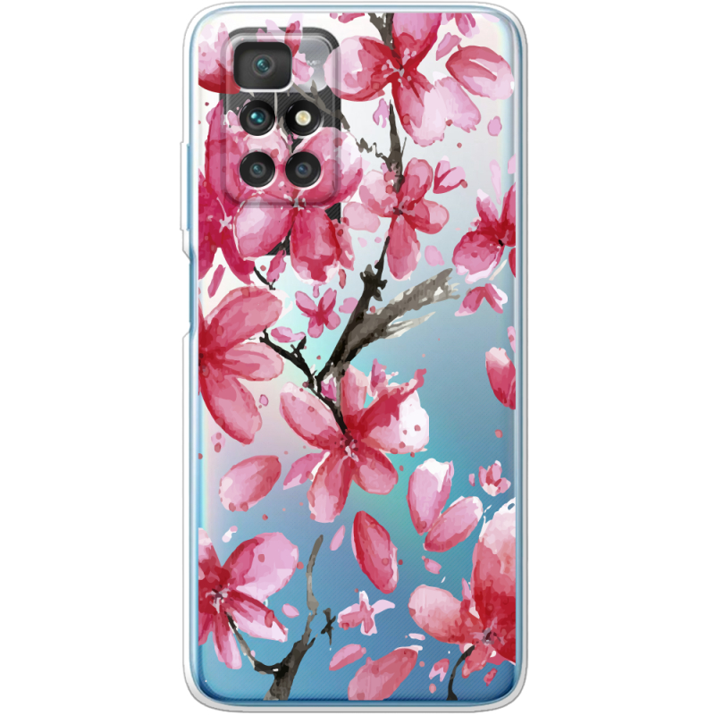 Прозрачный чехол BoxFace Xiaomi Redmi 10 Pink Magnolia