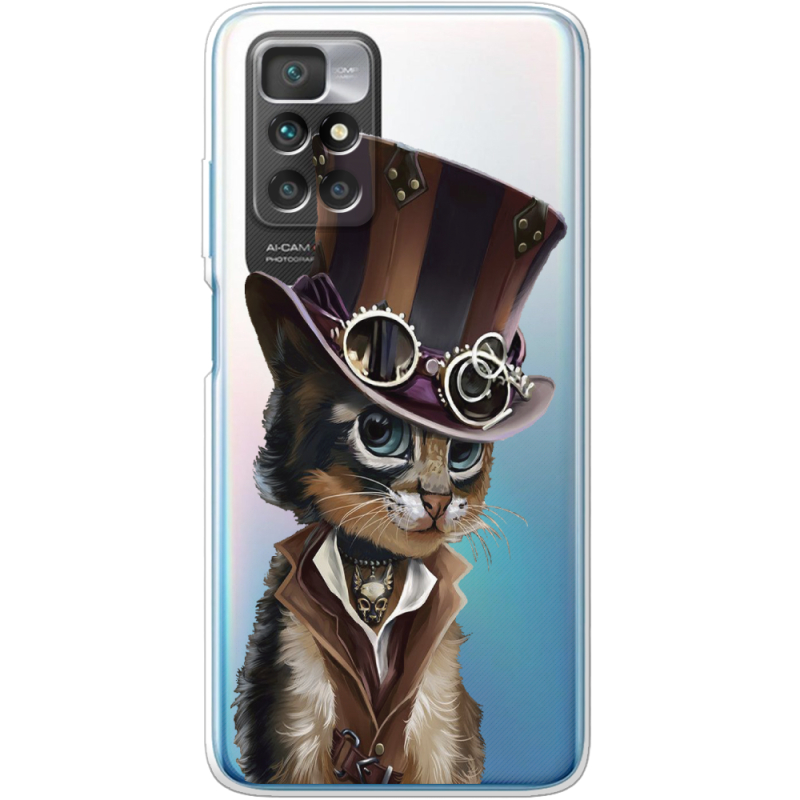 Прозрачный чехол BoxFace Xiaomi Redmi 10 Steampunk Cat