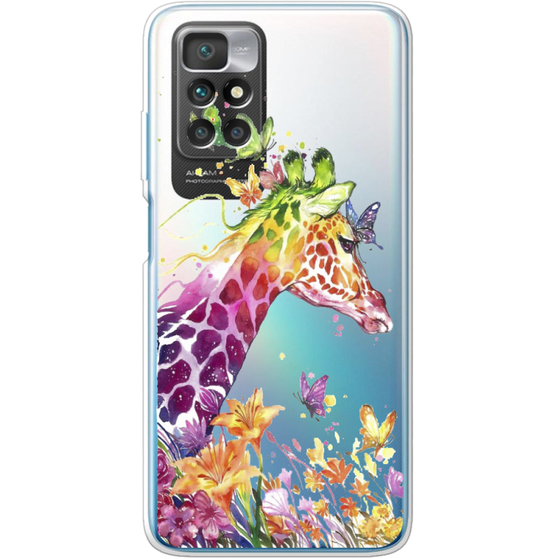 Прозрачный чехол BoxFace Xiaomi Redmi 10 Colorful Giraffe