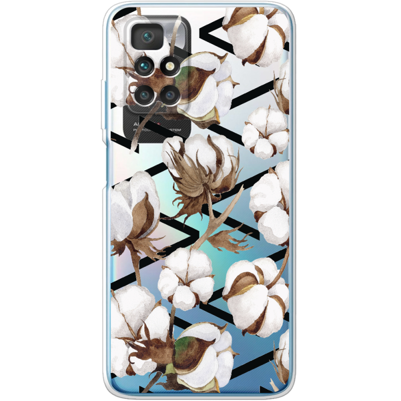 Прозрачный чехол BoxFace Xiaomi Redmi 10 Cotton flowers