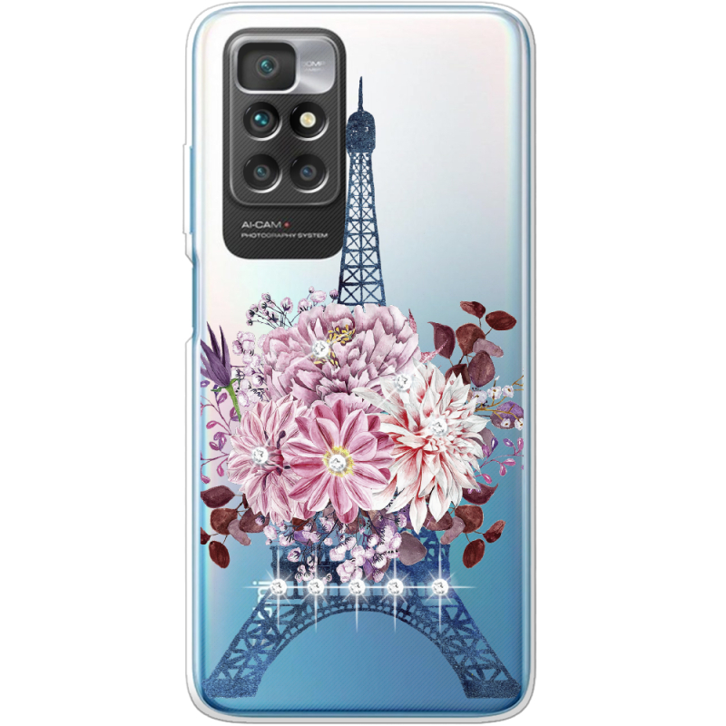 Чехол со стразами Xiaomi Redmi 10 Eiffel Tower