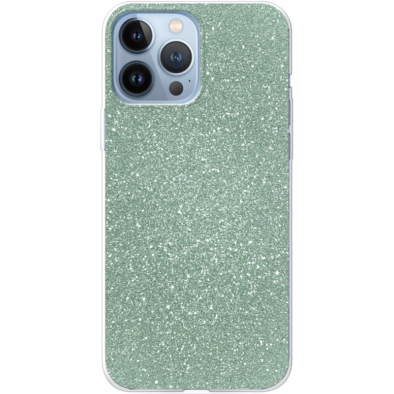 Чехол с блёстками Apple iPhone 13 Pro Max Зеленый