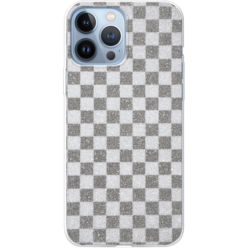 Чехол с блёстками Apple iPhone 13 Pro Шахматы