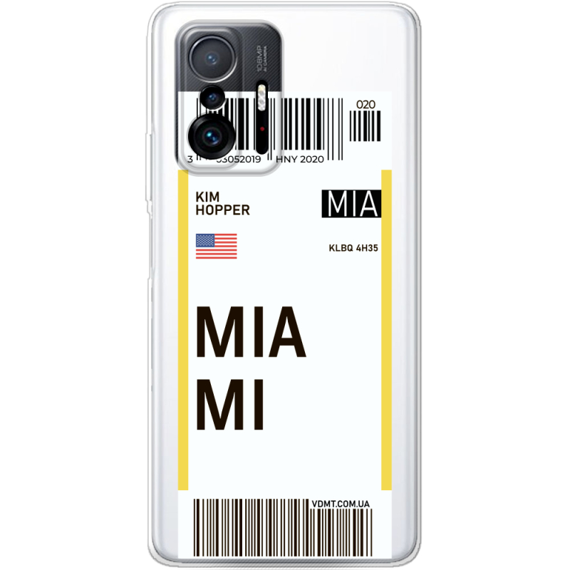 Прозрачный чехол BoxFace Xiaomi 11T / 11T Pro Ticket Miami