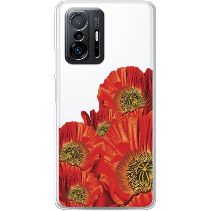 Прозрачный чехол BoxFace Xiaomi 11T / 11T Pro Red Poppies